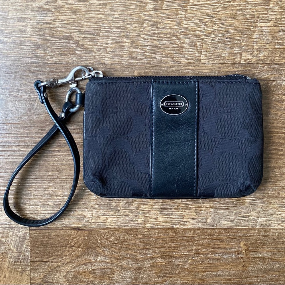 COACH black wristlet